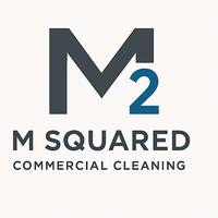 Logo with large black M2 and text M SQUAREDCOMMERCIAL CLEANING underneath, featuring a modern, minimalist design.