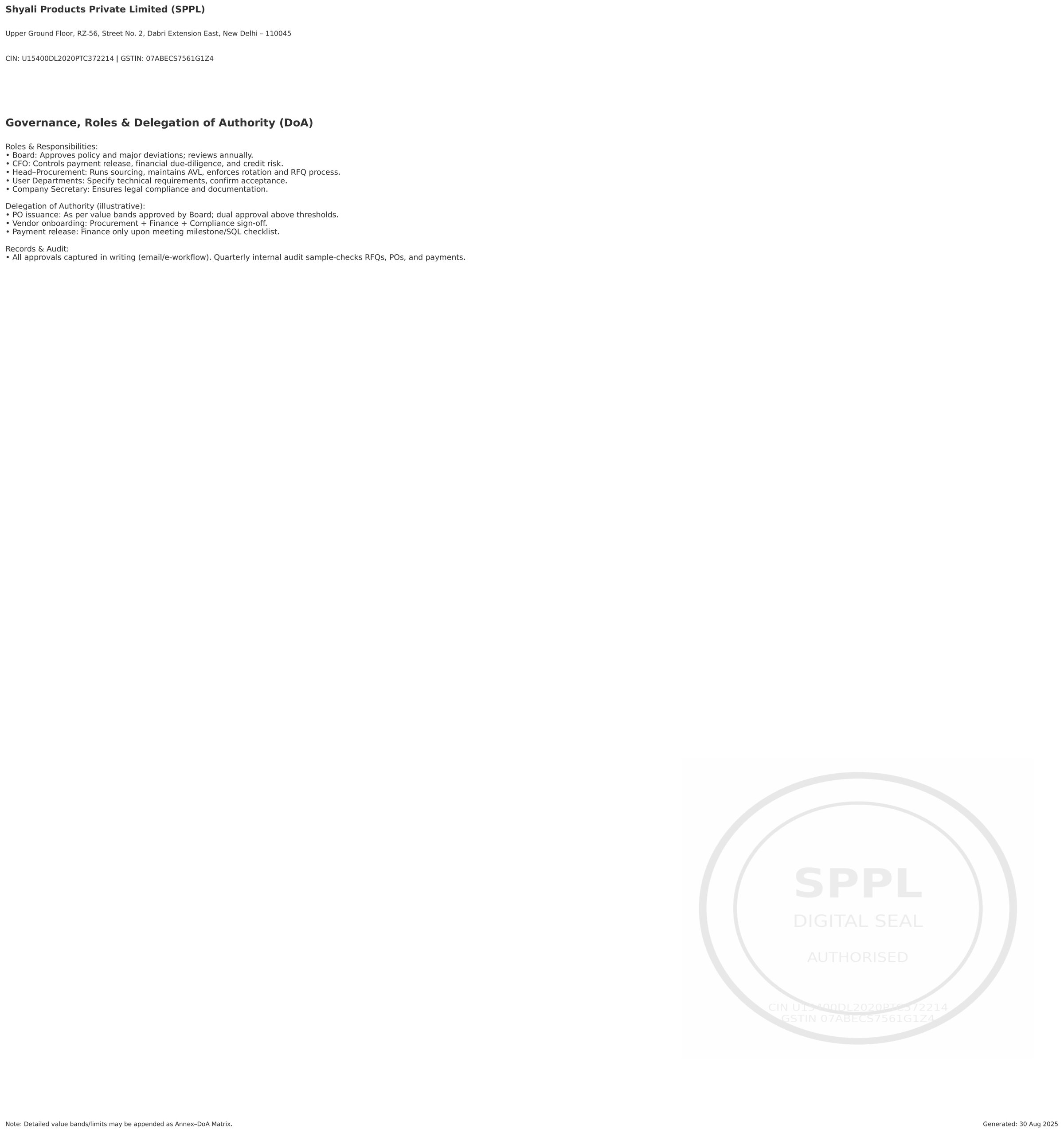 SPPL Procurement Policy SOP Page 5
