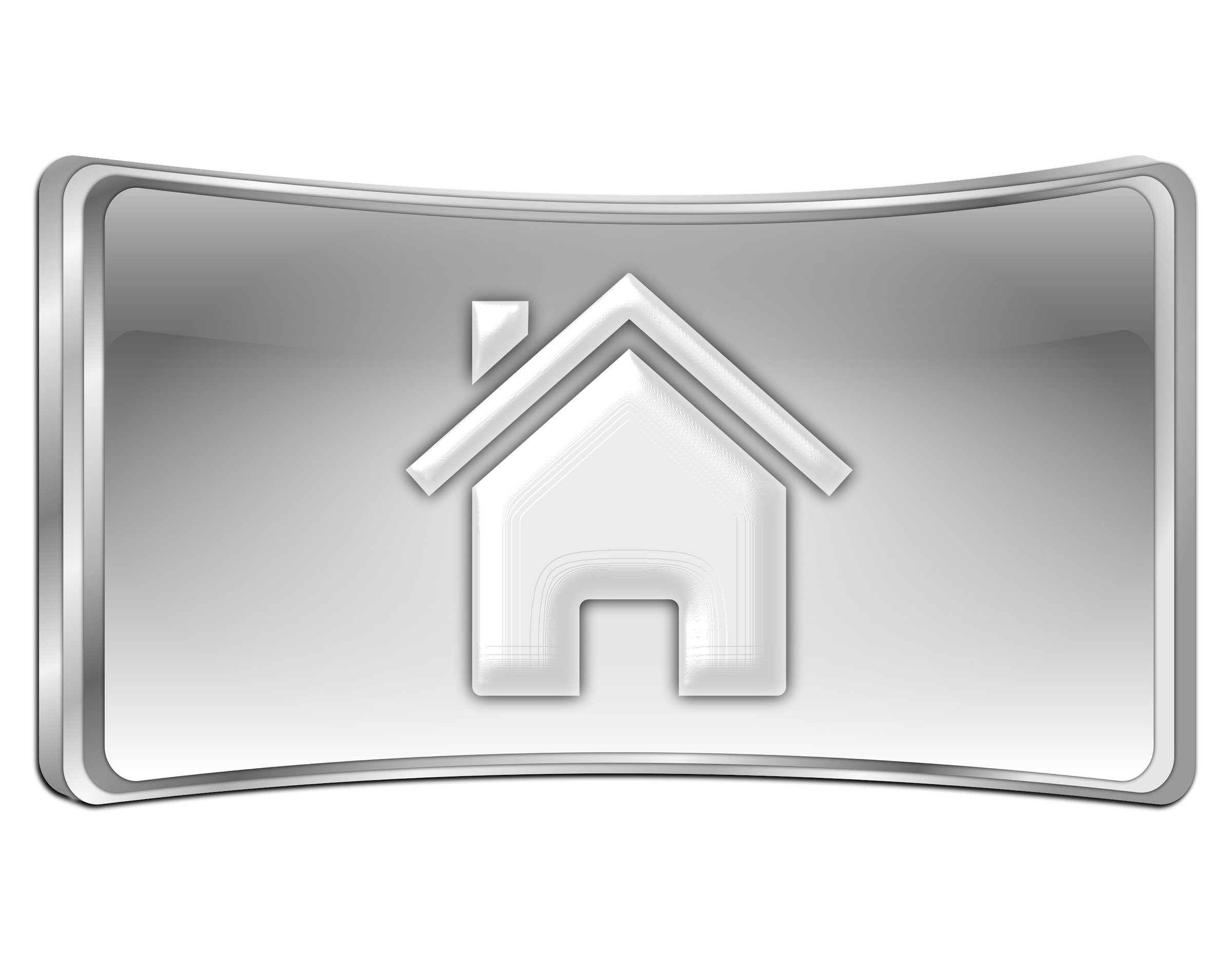 home button silver - 3D illustration