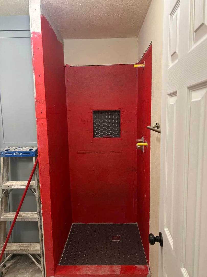 Shower during renovation process