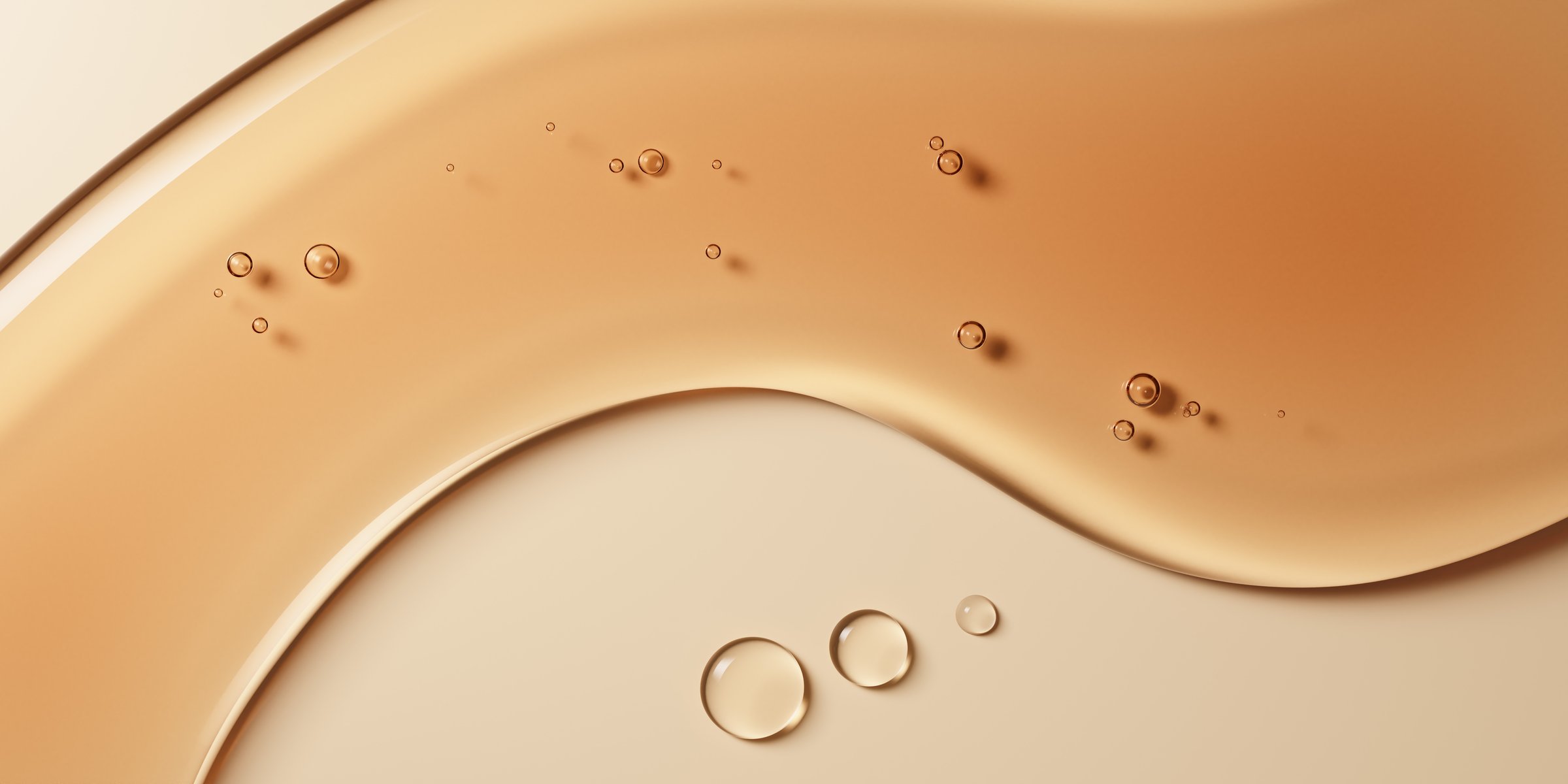 Facial Serum, skin care essence, liquid texture of cosmetic product on beige background 3d rendering