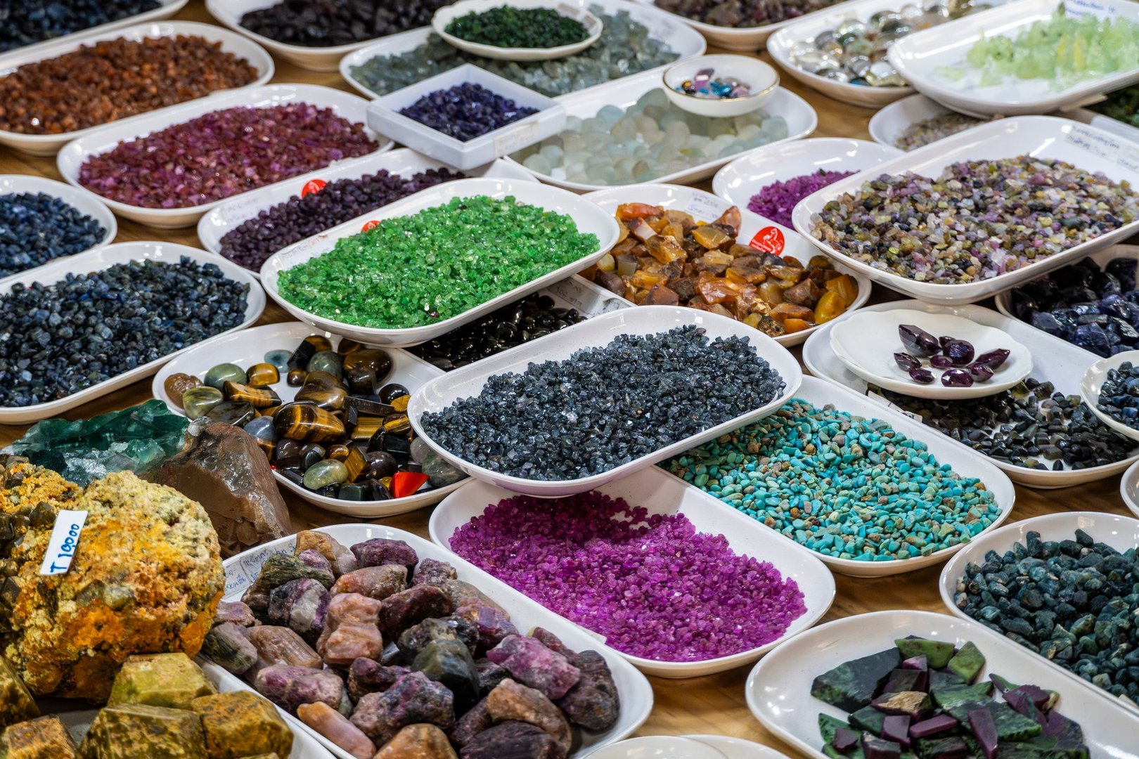 Collection of rocks and minerals specimens