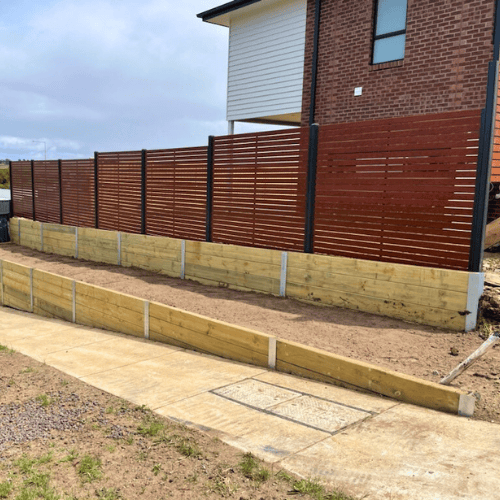 Timber paling fence installation