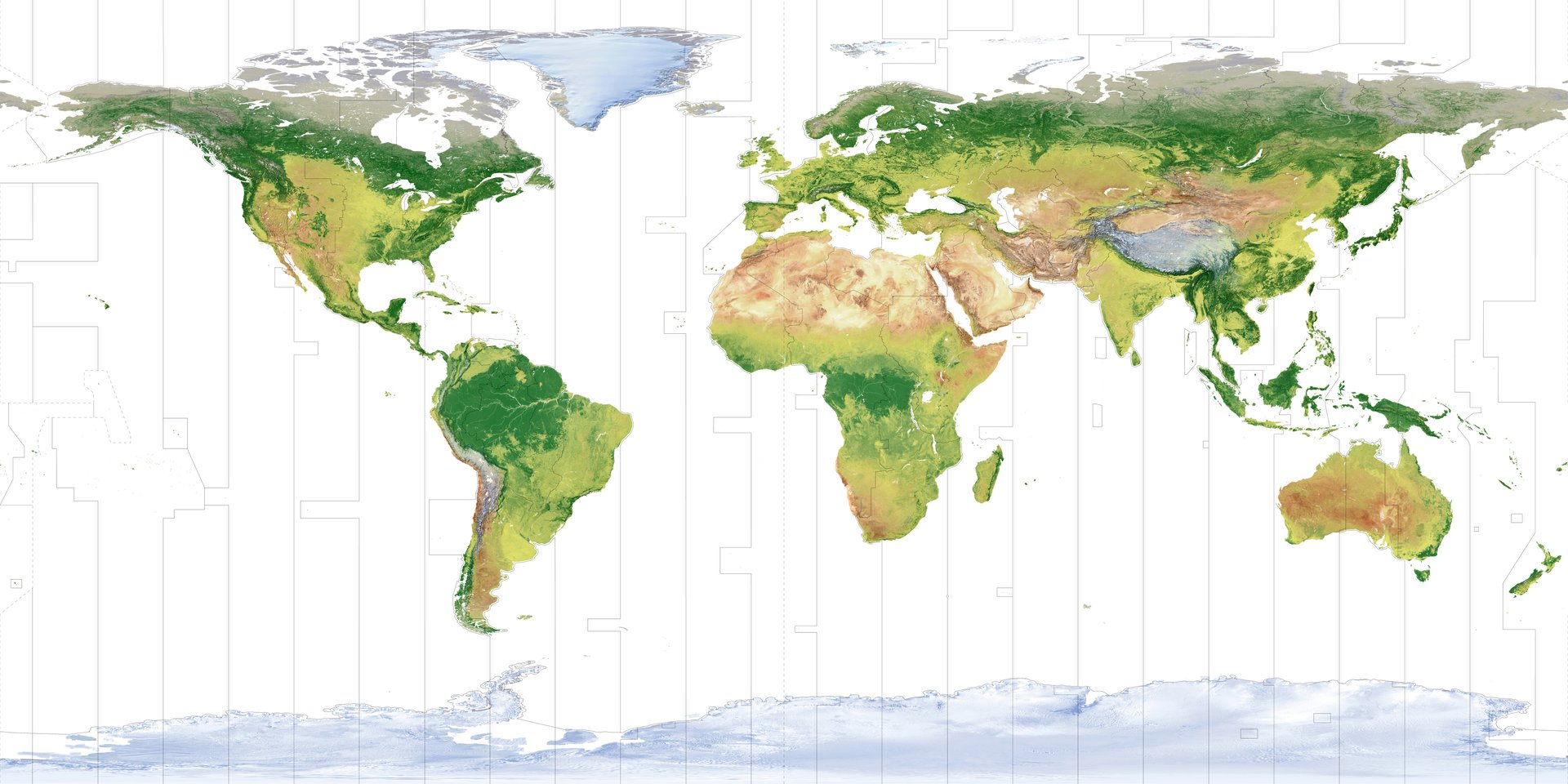 World Map Highlighting Zecharia Consulting Service Regions