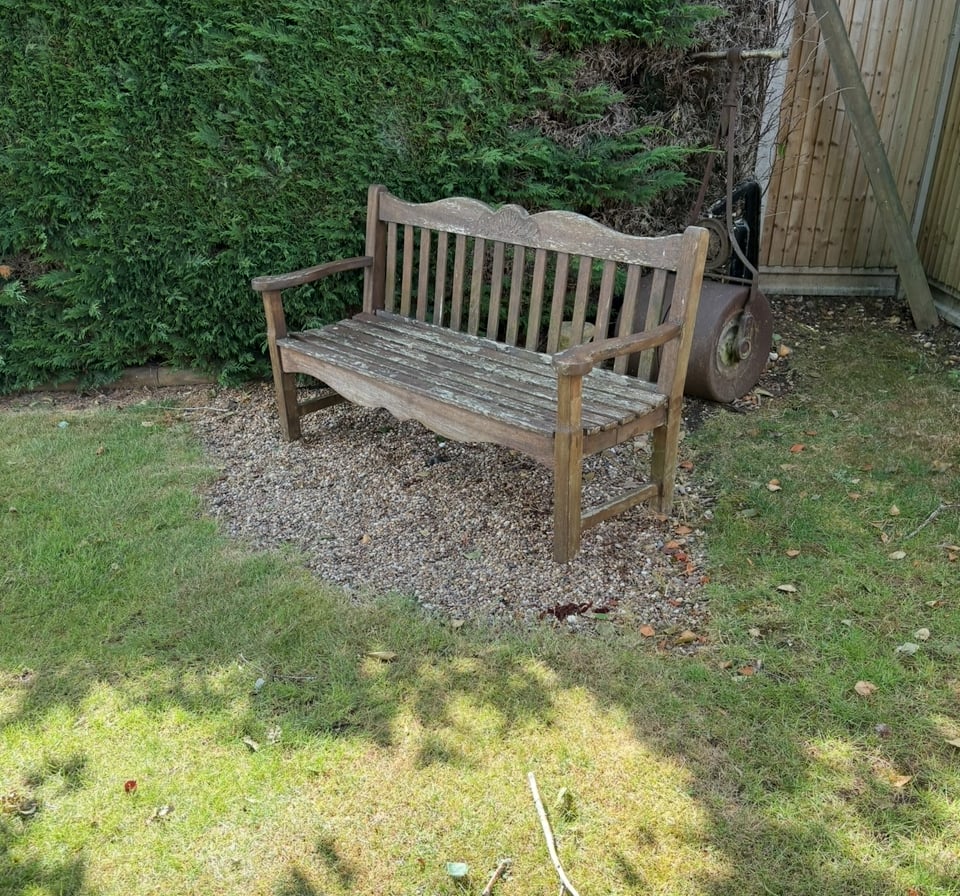 Garden furniture before professional restoration and care treatment