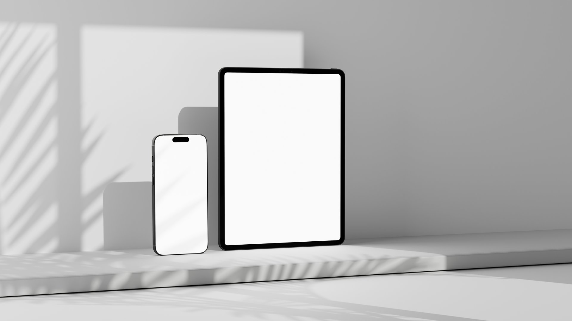 Tablet and phone in a scenary for mockup