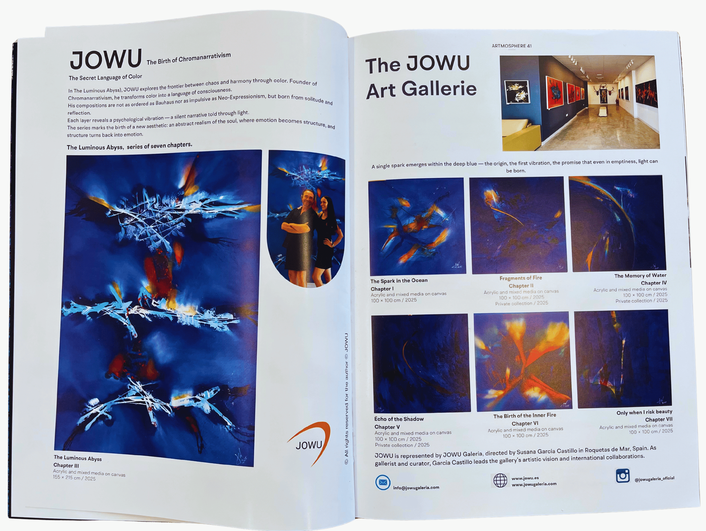 Newspaper page featuring an article about artist Jówu