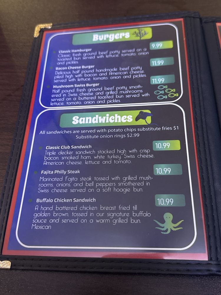 Shark Tank Lounge Menu Page 2