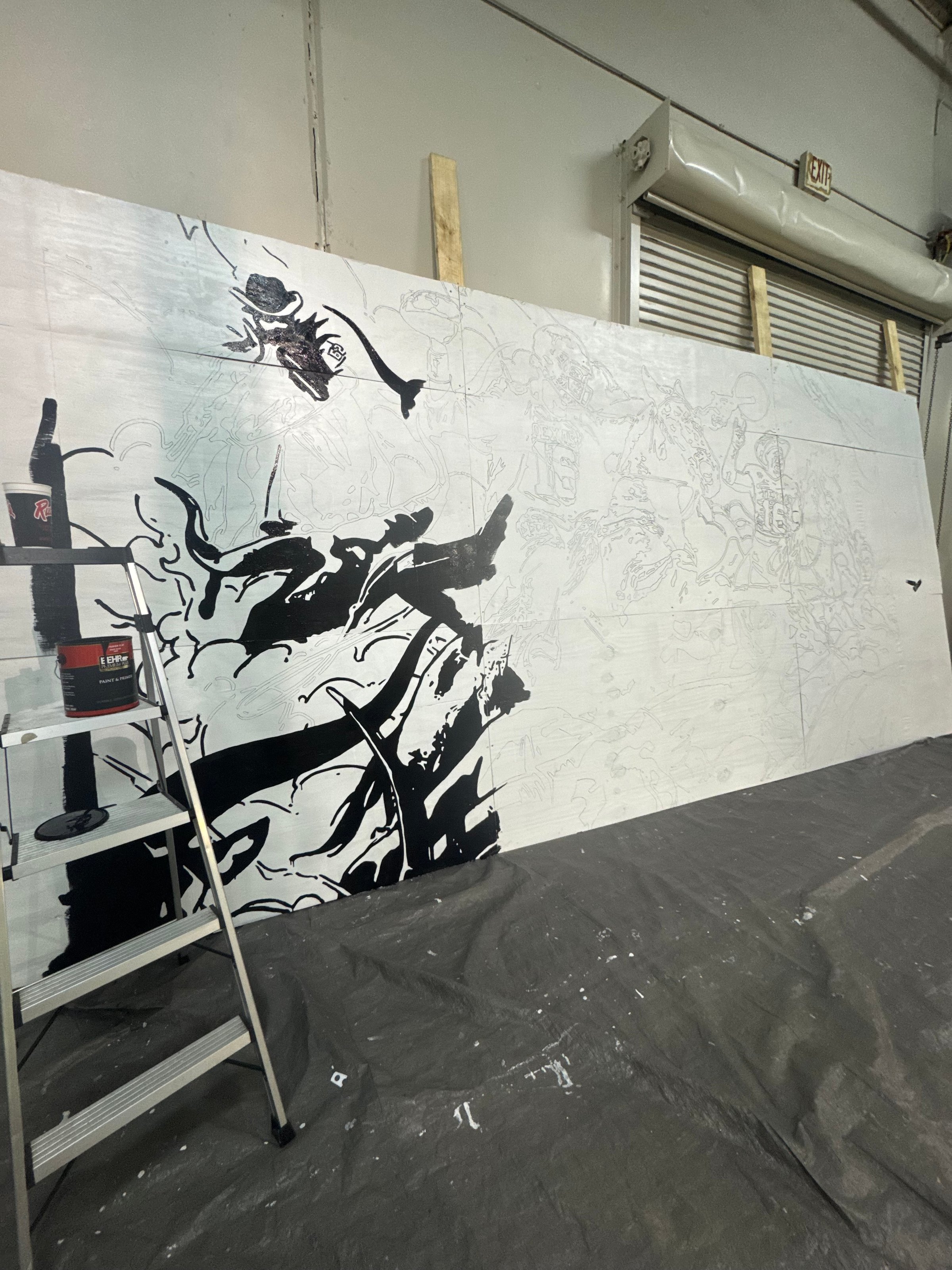 Arch Manning mural process