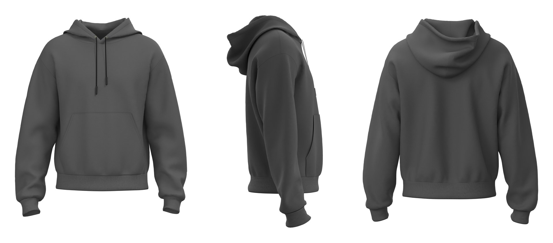 Hoodie jacket mockup. Grey Hoodie