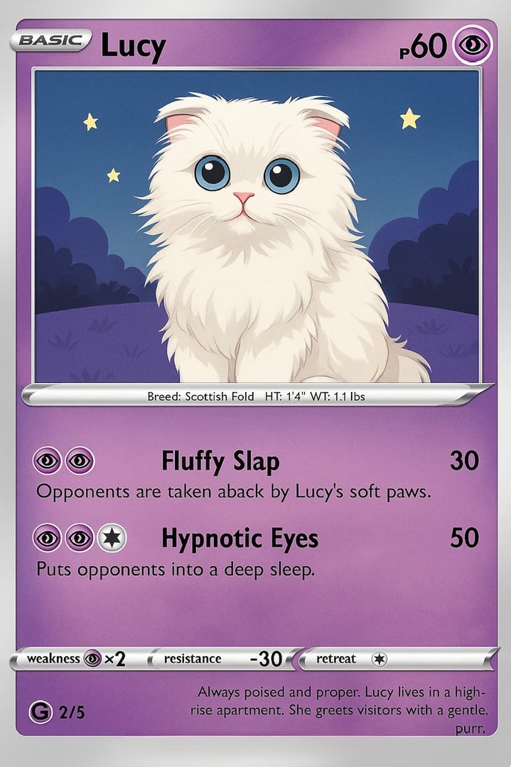 Lucy Pet Trading Card