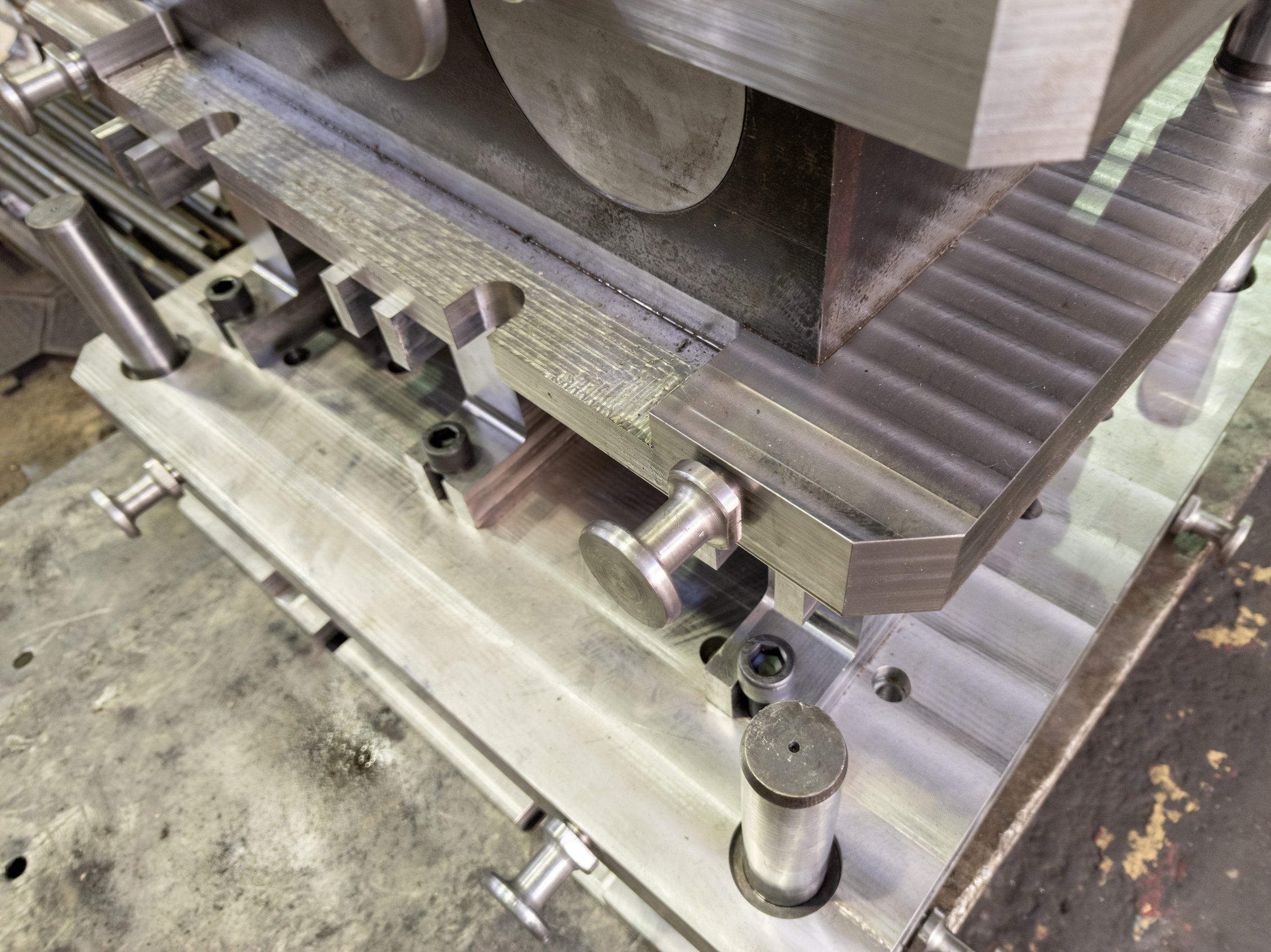 new stamping press punch and die tool set, closeup