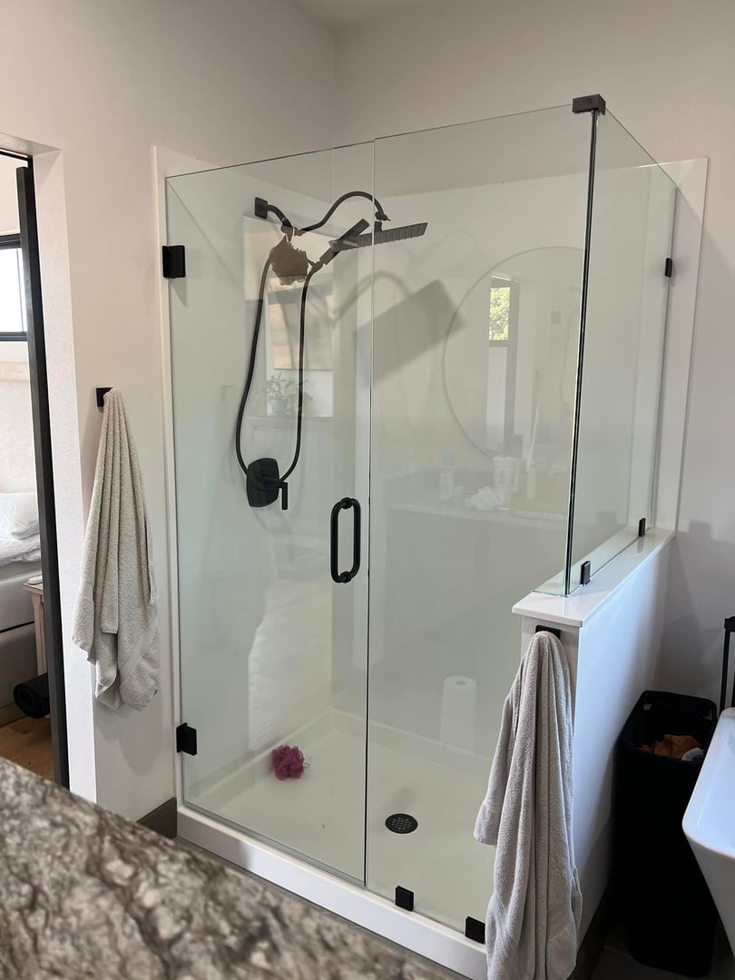 Custom frameless shower enclosure with modern design