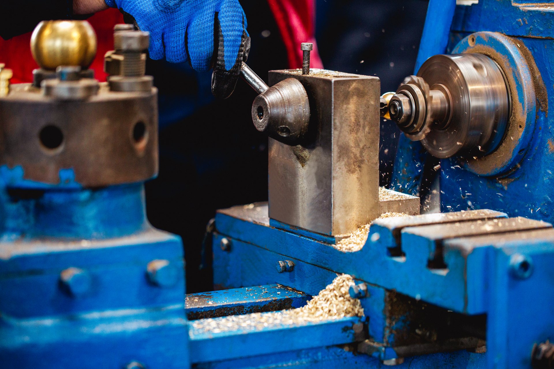 production worker on a lathe