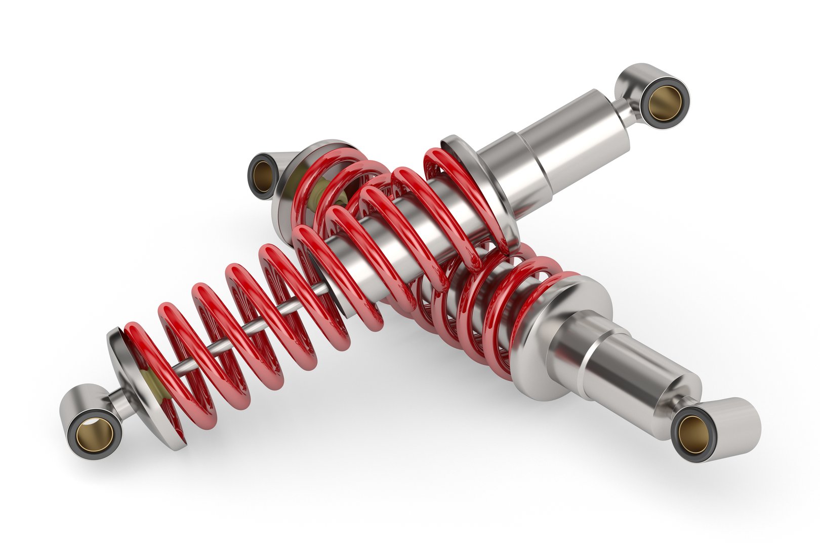 Amortiguador de автомóvil en fondo blanco