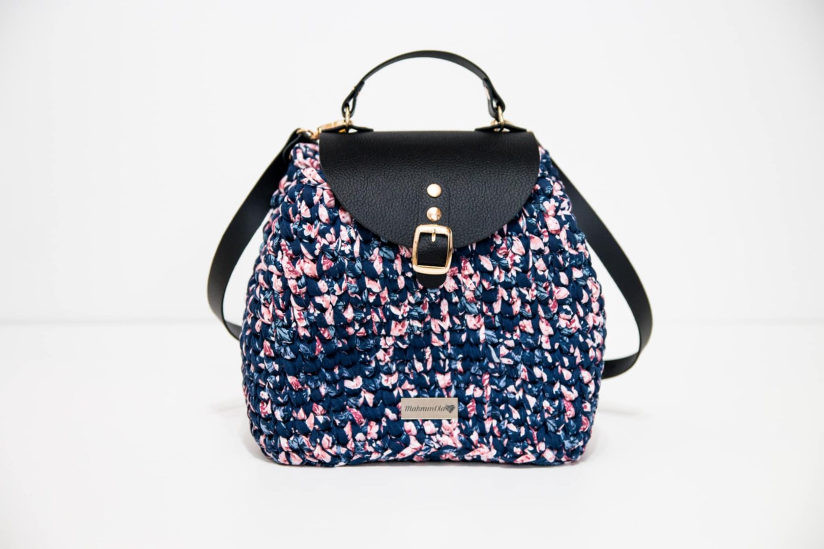 Plecak Granatowy w drobny wzór