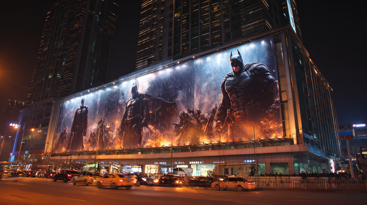 Gigantic outdoor billboard for entertainment or media event