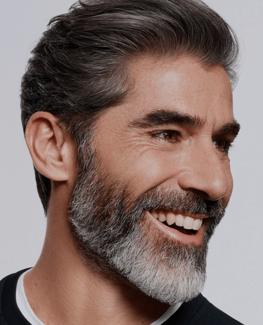 Hair salon grey blending at The Q Salon for men