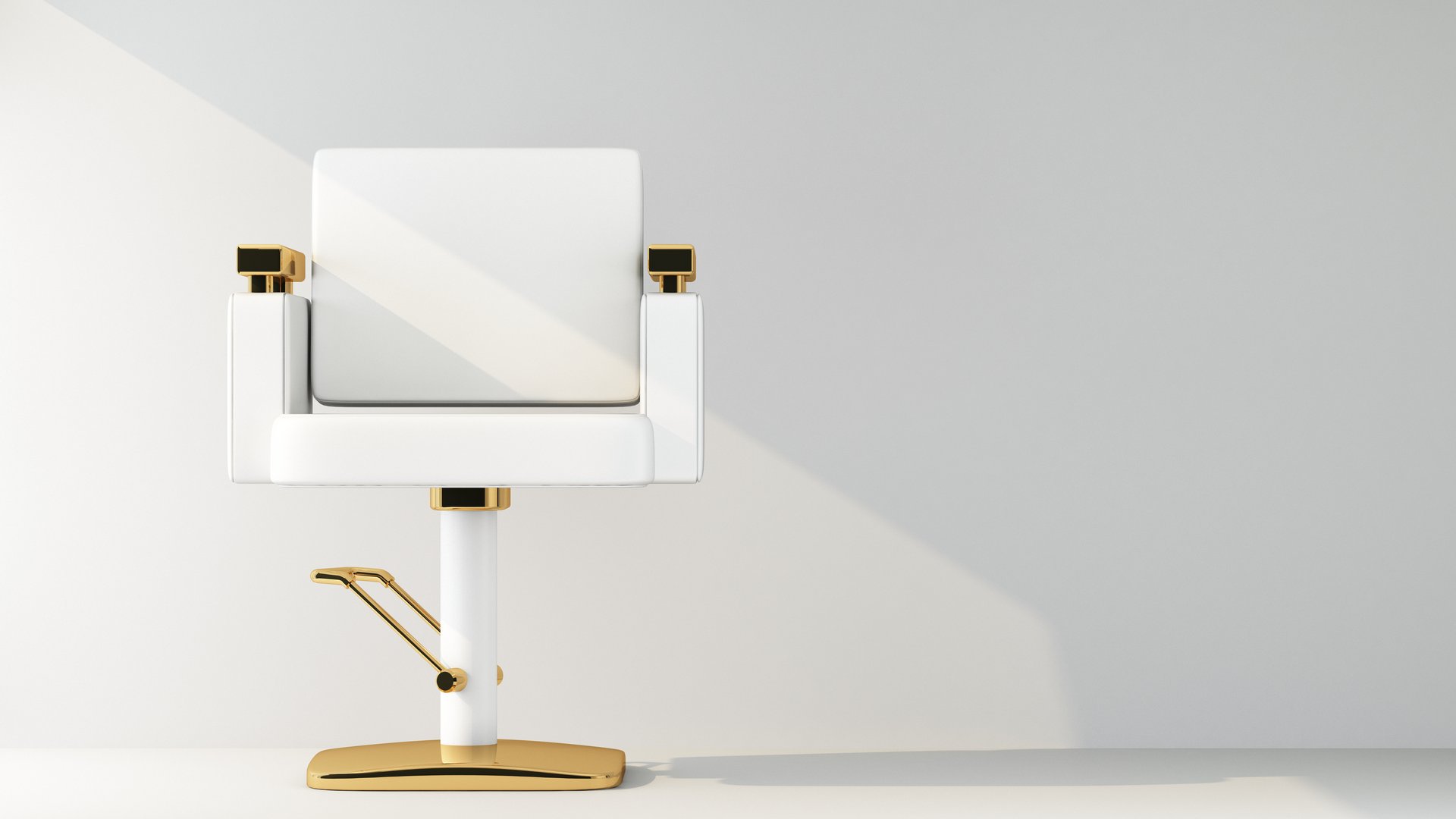 white armchair for beauty salon with copy space. 3d rendering