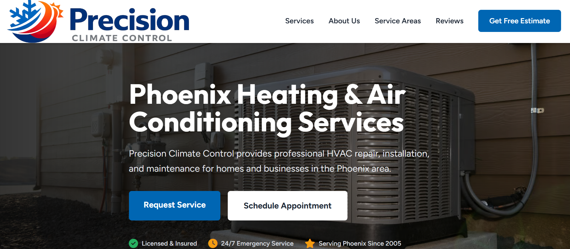 Precision Climate Control website demo
