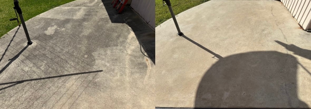 Before and After pressure washing