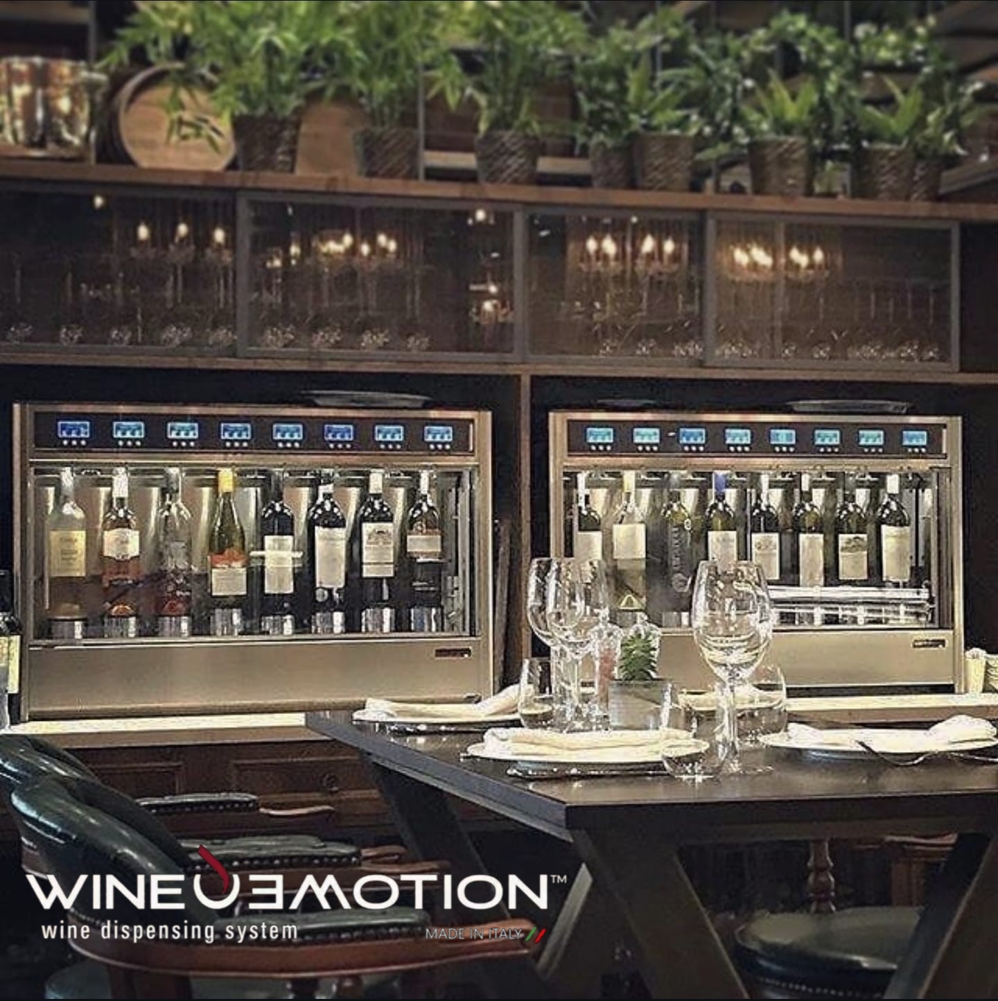 Vino por copeo WineEmotion dispensador automático sistema para mixología, cava, enología, vinotecas, restaurantes, hoteles, eventos con enfriador copas Thrill profesional