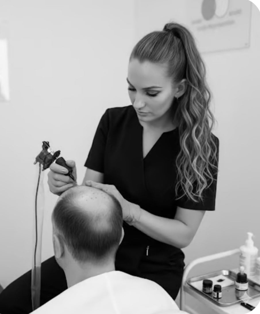 Scalp micropigmentation treatment at CC Styling Studio