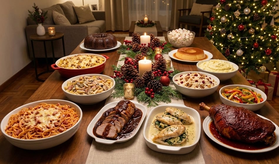 Cena navideña completa