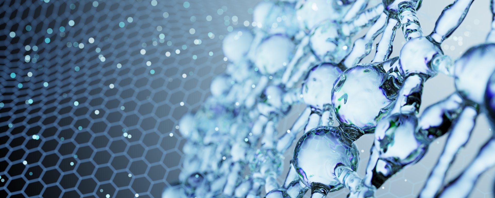 Background of scientific cosmetic technologies. conceptual cosmetic solution for skin care. Background for biochemical, pharmaceutical, cosmetic and other medical concepts. Abstract science background. Abstract liquid, water. Molecules. 3D rendering.