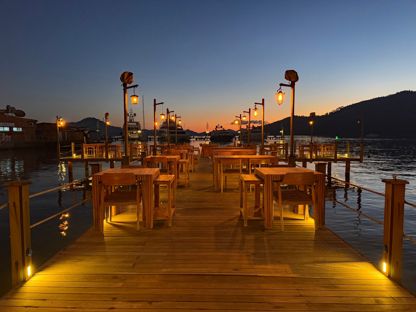 Gocek, Turkey - 5 January, 2025, Night time in Gocek town Dalaman, Mugla, Turkey