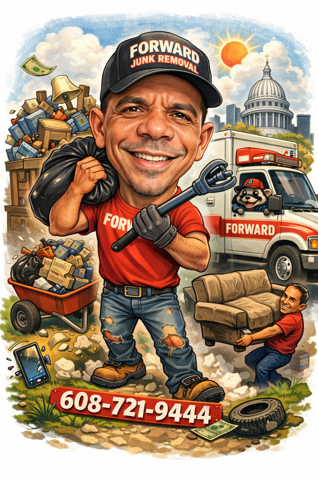 Illustrated portrait of Forward Junk Removal business owner