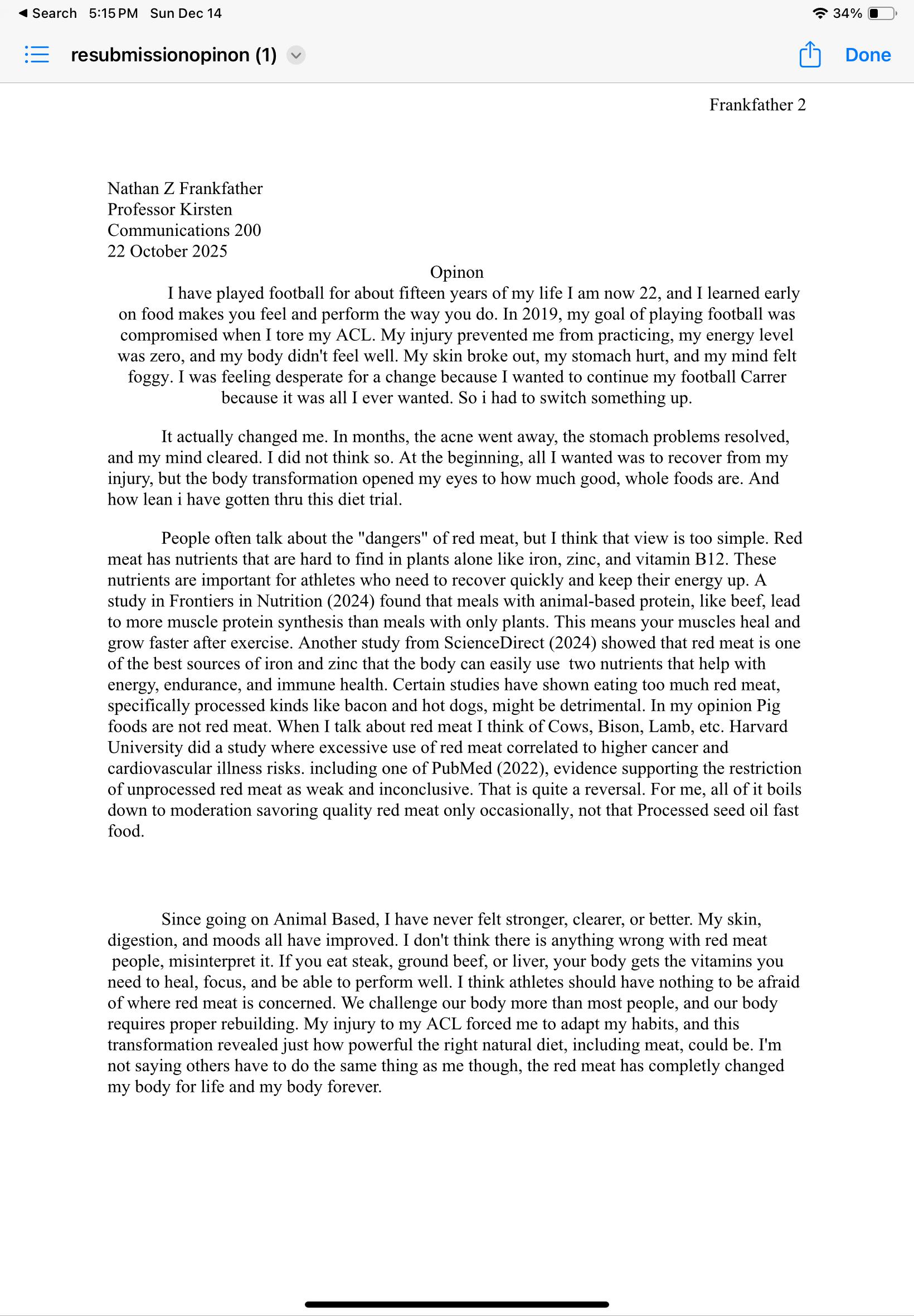 Writing Sample 1 Preview