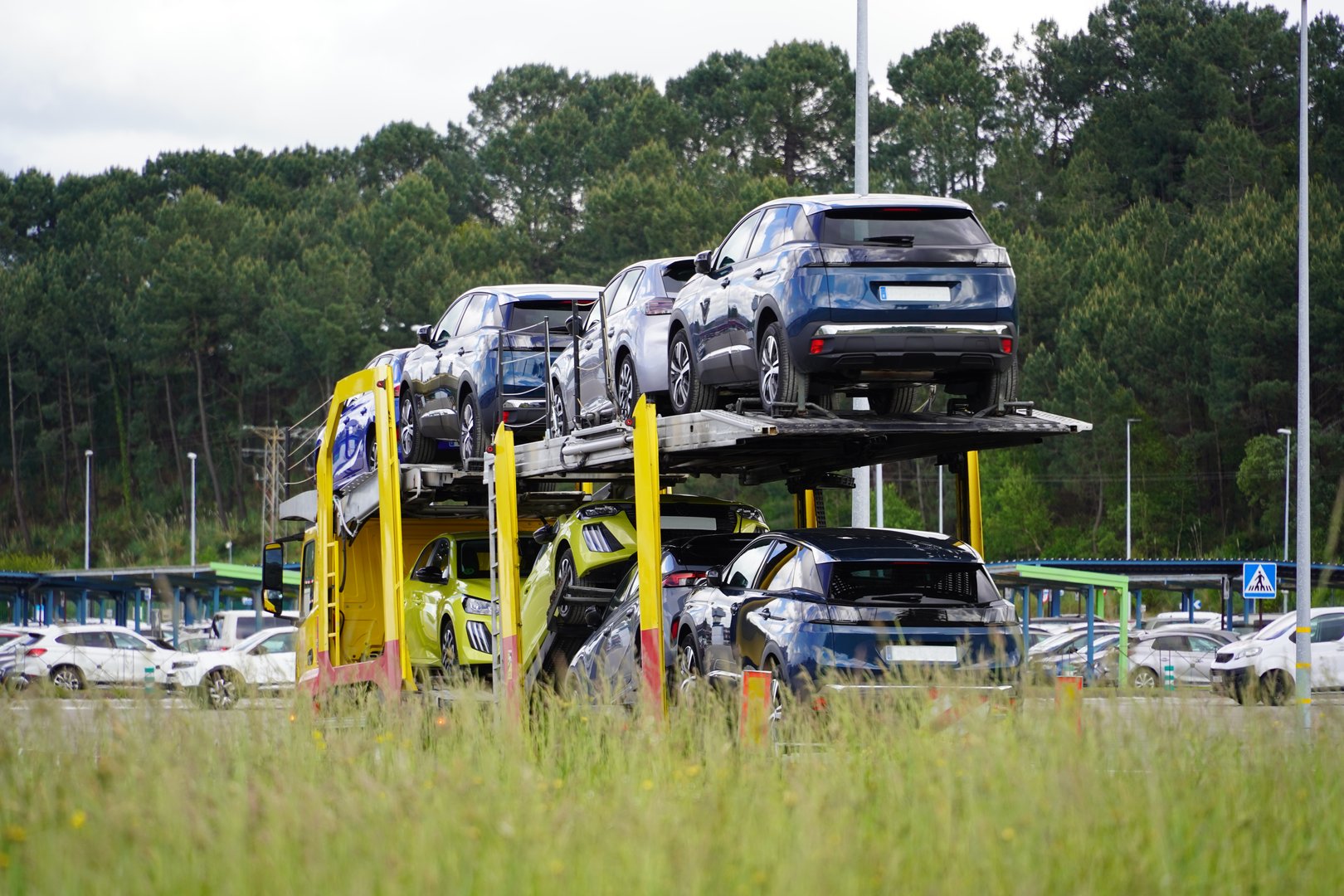 Car transport truck. Concept: road transport