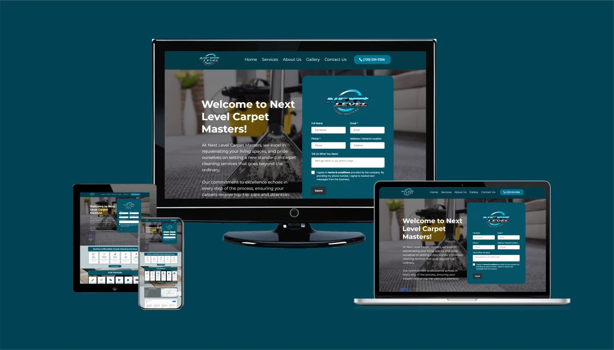 Next Level Carpet Masters website design