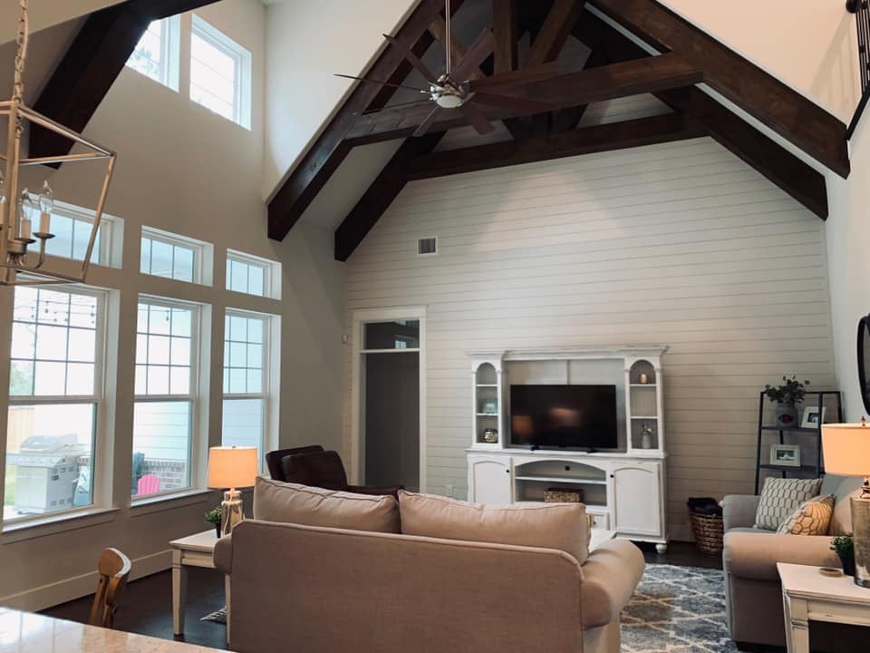 Faux beams ceiling detail