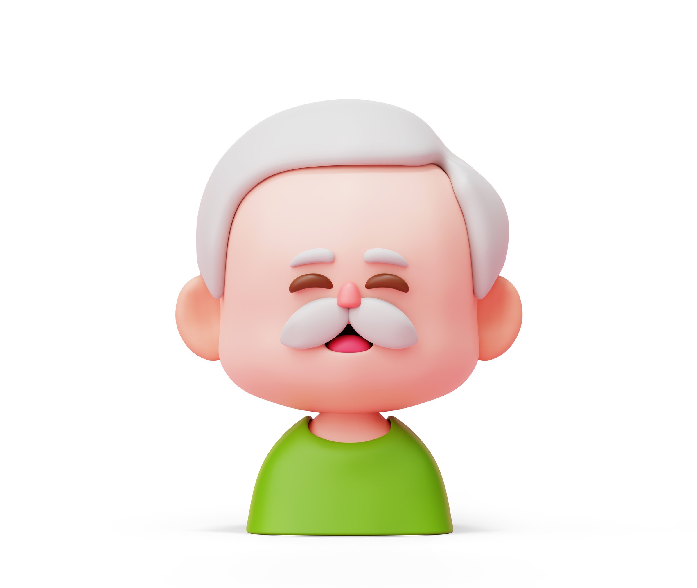 Grandfather cartoon 3d character icon grandparents day mockup illustration background