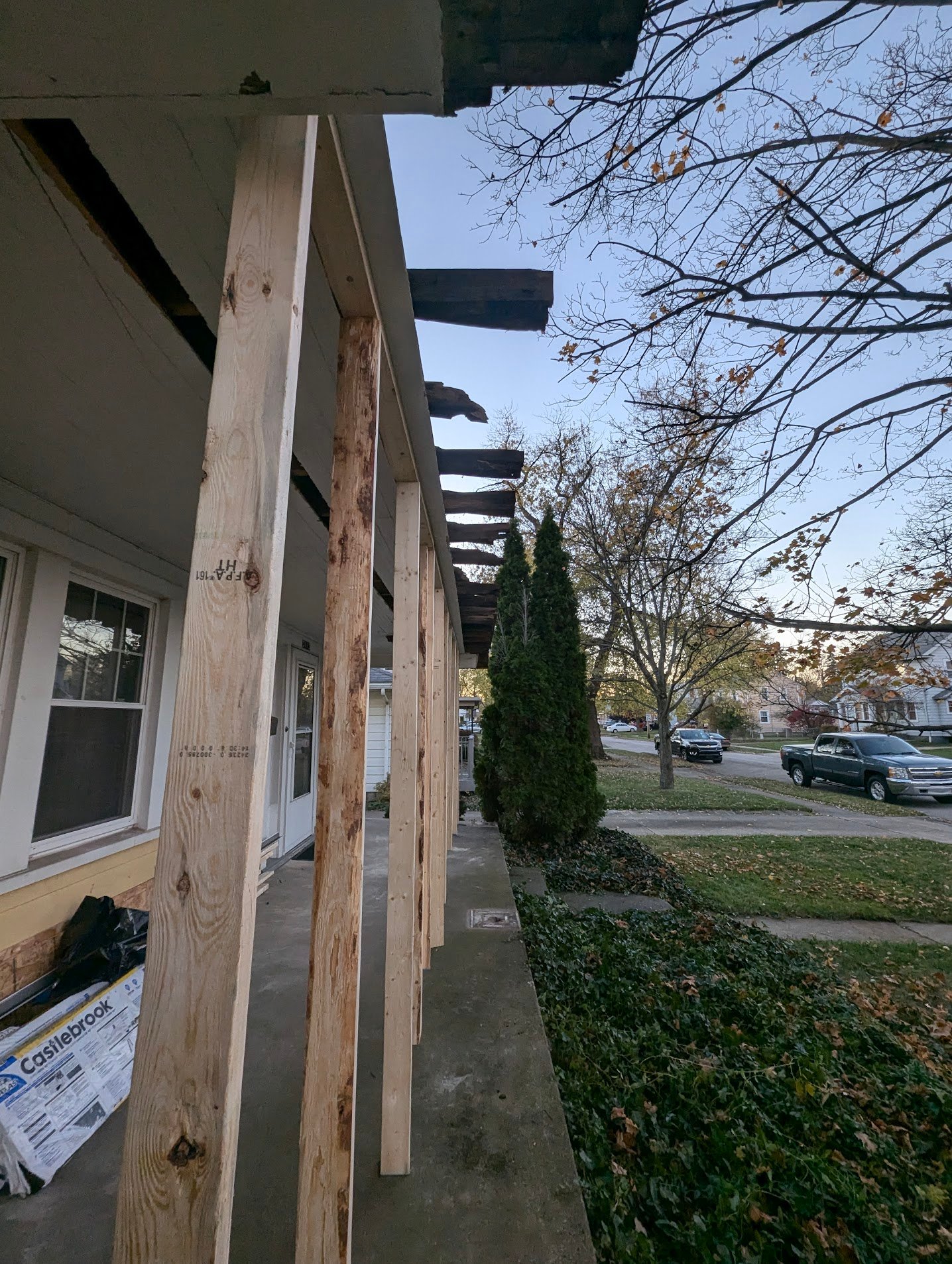 LVL beam installation for load-bearing support