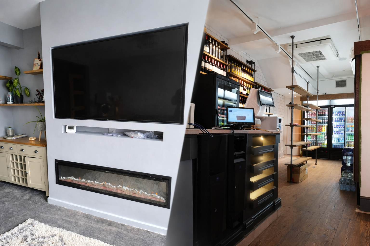 A modern Hollywood Hills home bathroom in Los Angeles, California, with a remodel of an older house