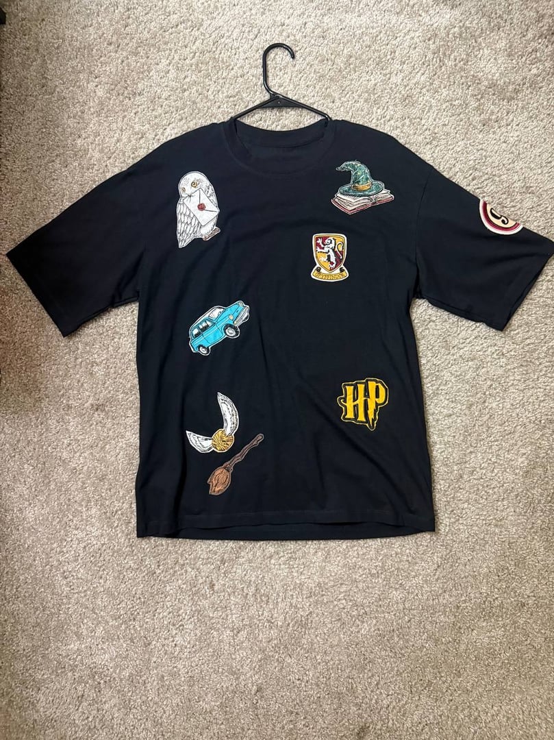 Harry Potter Themed Patched T-Shirt