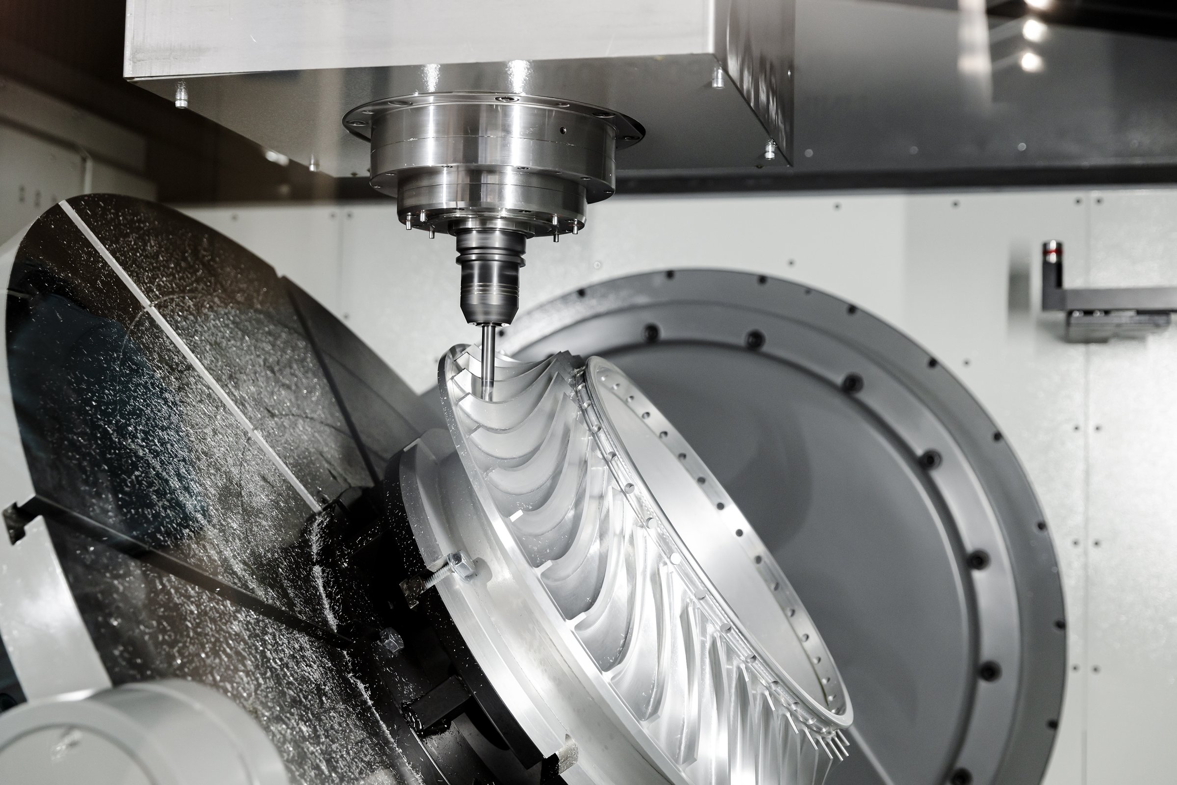 Modern metalworking plant CNC milling machine