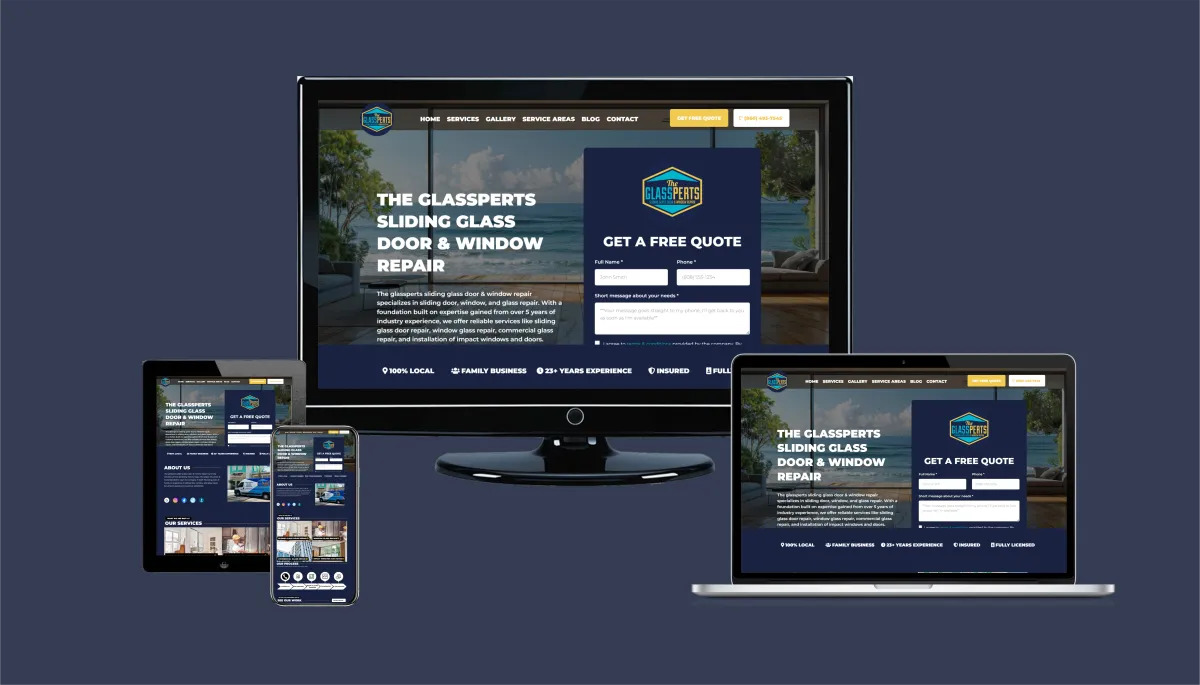 The Glassperts website design