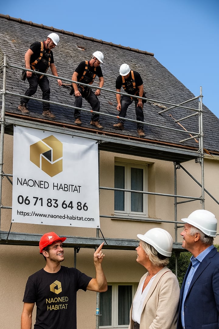 Installation d'échaffaudage pour travaux de toiture