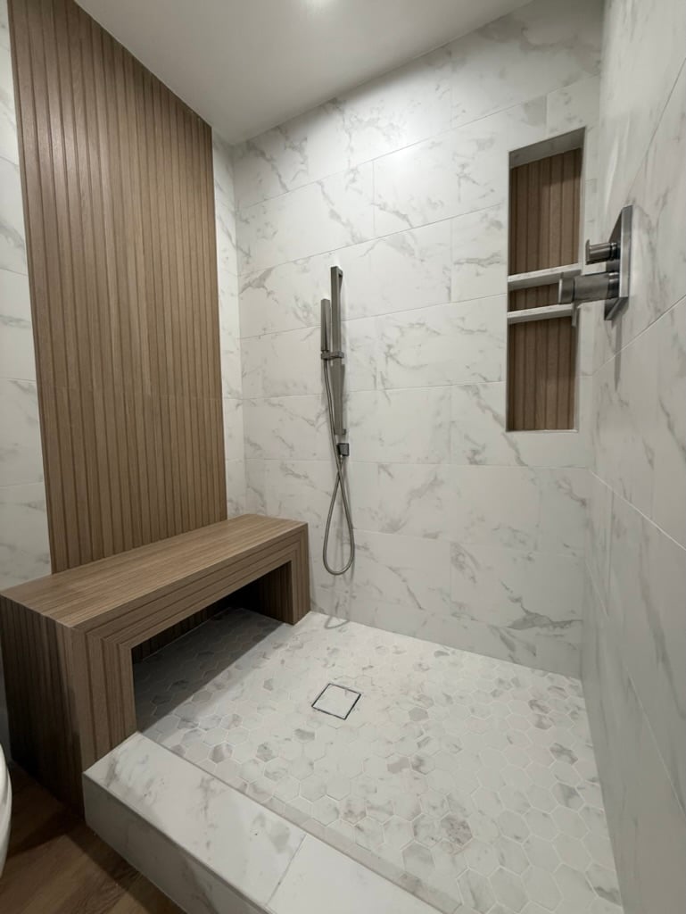 Bathroom renovation project by Mayco Construction