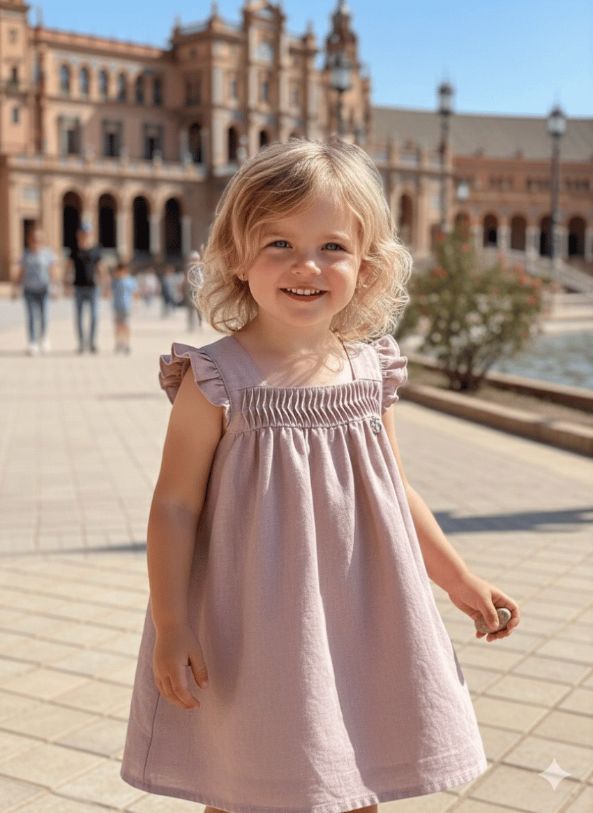 Vestido rosa con lazos