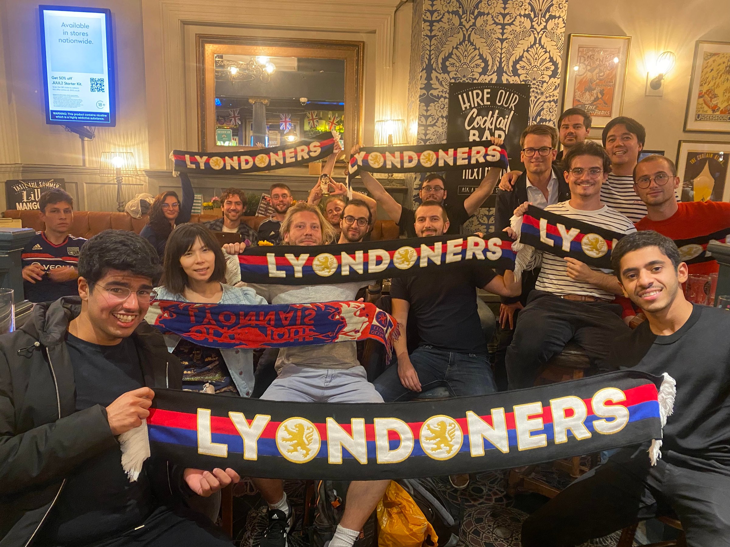 Lyon supporter at Piccadilly Circus London 2023
