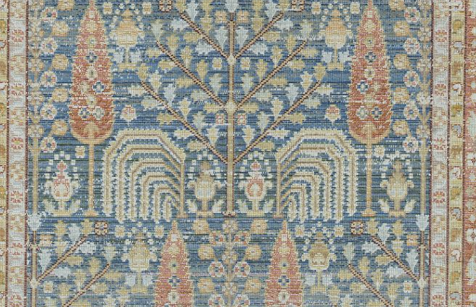 Synthetic machine-made rug with modern geometric pattern - professional cleaning for durable machine-woven rugs