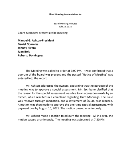 Meeting Minutes Document