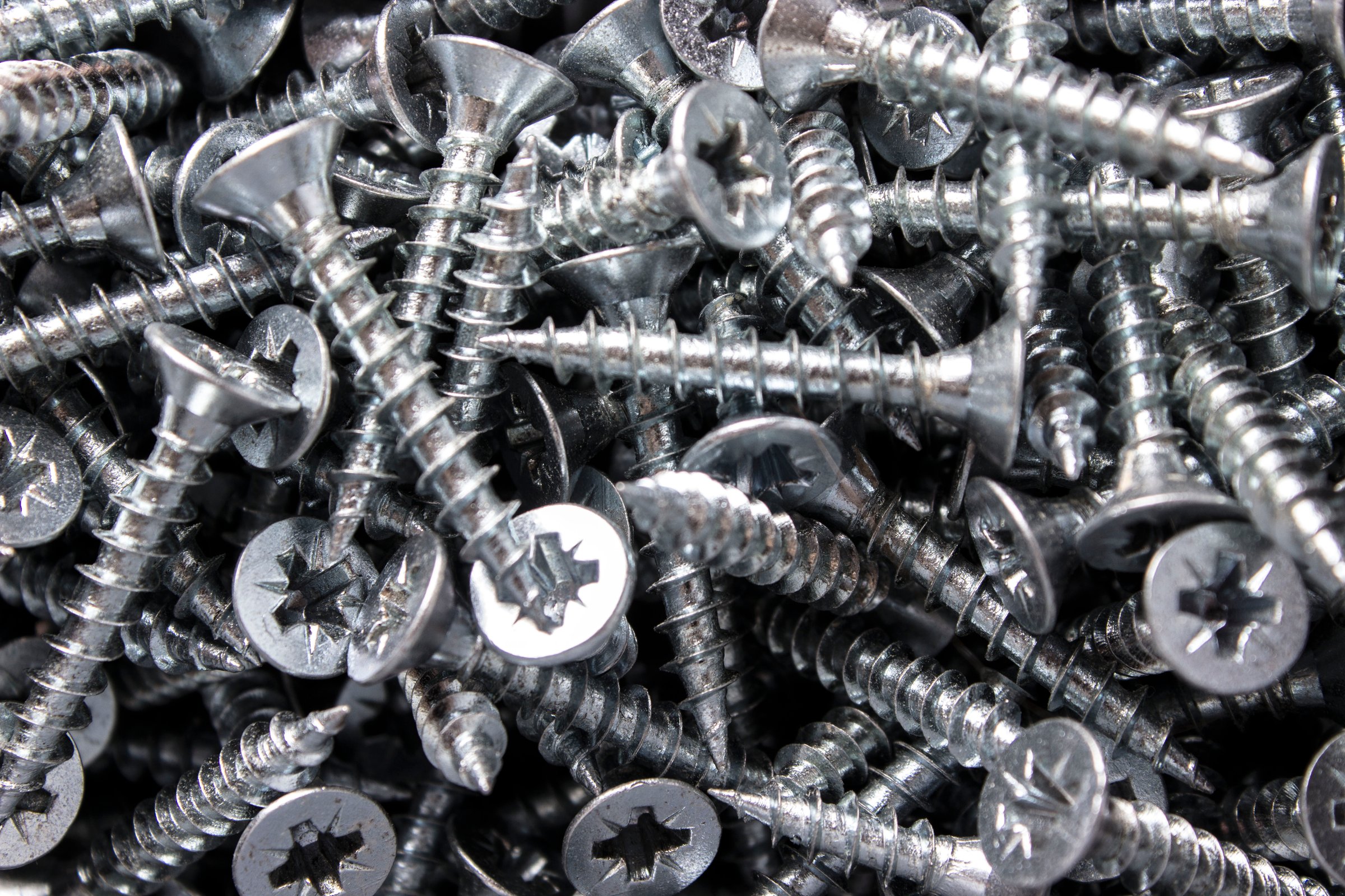 beautiful background of silver screws