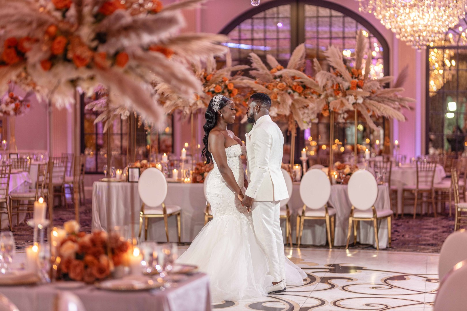 Wedding party celebration with champagne toasts