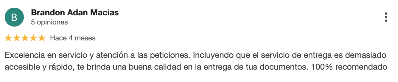 Testimonio de cliente sobre servicios de traducción profesional